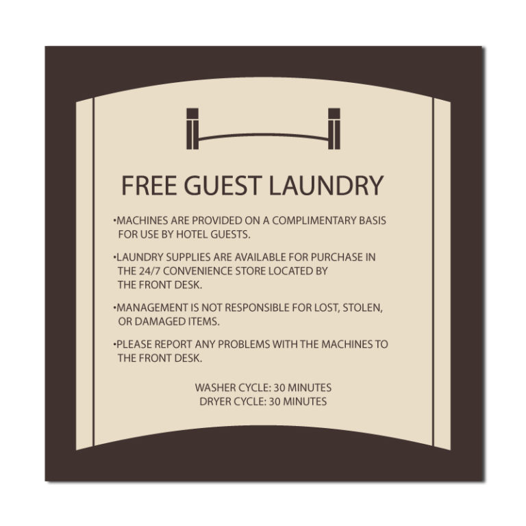 Free Guest Laundry Rising Signs