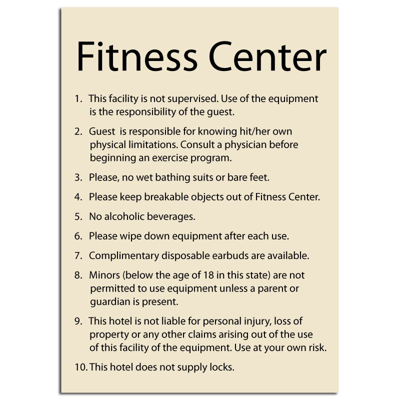 Fitness Center Rules Rising Signs Fitness Center Rules Rising Signs